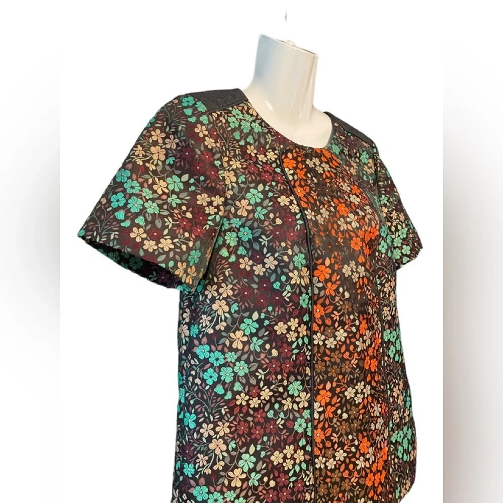 J. Crew Collection Black Label Brocade and Wool Yoke Top - Picture 3 of 10